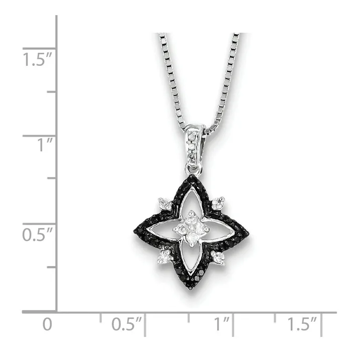 Necklaces Goldia Sterling Silver Black u0026 White Diamond Pendant