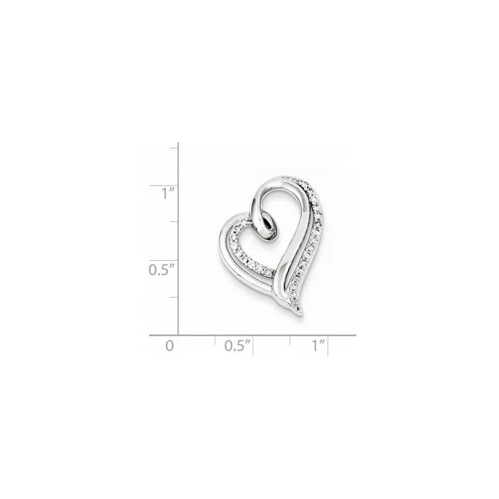 Necklaces Goldia Sterling Silver Diamond Heart Pendant