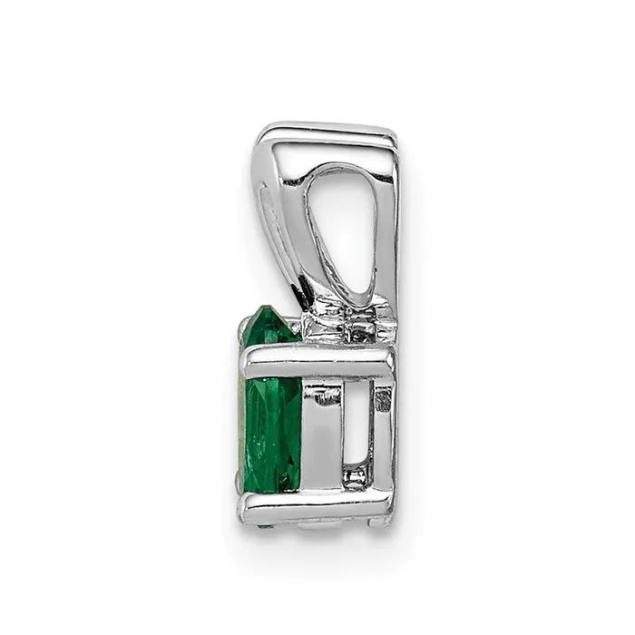 Necklaces Goldia Sterling Silver Rhodiumplated Created Emerald Pendant