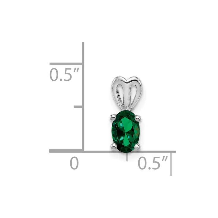 Necklaces Goldia Sterling Silver Rhodiumplated Created Emerald Pendant