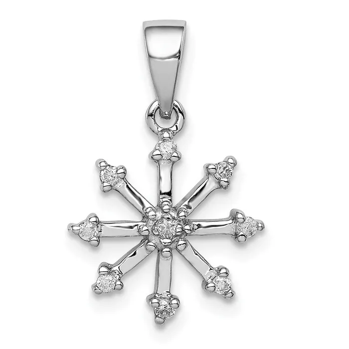 Necklaces Goldia Sterling Silver Rhodium Snowflake Pendant