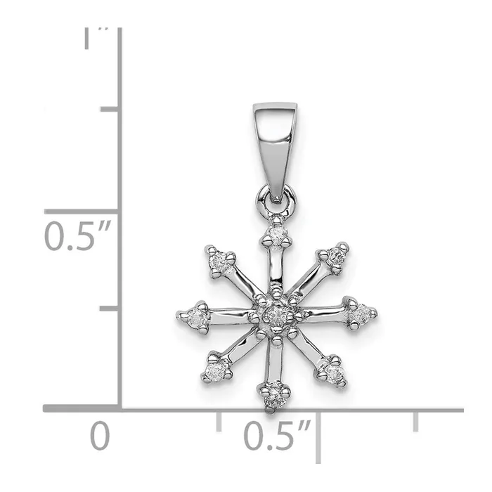 Necklaces Goldia Sterling Silver Rhodium Snowflake Pendant