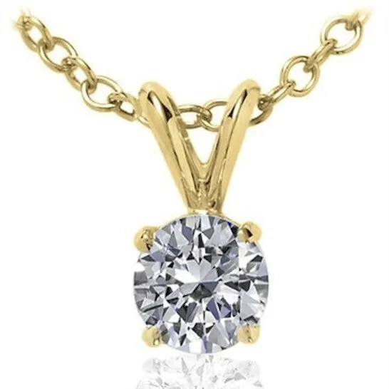 Necklaces JMS always Original 040 Carat Maulijewels 14K Yellow Gold Diamond Solitaire Pendant With 18 14K Yellow Gold Plated Sterling Silver Box Chain Necklaces JMS always Original 040 Carat Maulijewels 14K Yellow Gold Diamond Solitaire Pendant With 18 14K Yellow Gold Plated Sterling Silver Box Chain