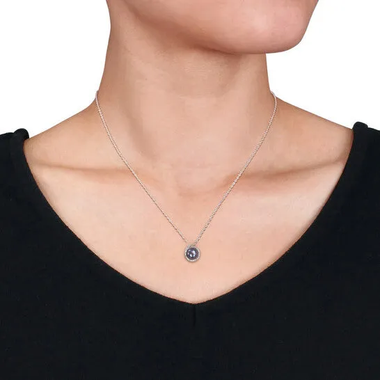 Necklaces JMS always Original AMOUR 885mm Black Freshwater Cultured Pearl and Diamond Accent Swirl Pendant with Chain In Sterling Silver Necklaces JMS always Original AMOUR 885mm Black Freshwater Cultured Pearl and Diamond Accent Swirl Pendant with Chain In Sterling Silver
