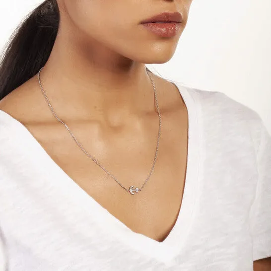 Necklaces JMS always Original Elegant Confetti Womens 18K White Gold Plated CZ Simulated Diamond Anchor Pendant Necklace Necklaces JMS always Original Elegant Confetti Womens 18K White Gold Plated CZ Simulated Diamond Anchor Pendant Necklace