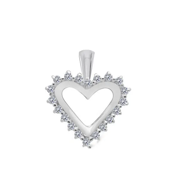 Necklaces JMS always Original Maulijewels 025 Carat Heart Shape White Diamond Pendant In 10K White Gold With 18 10k White Gold Plated Sterling Silver Box Chain Necklaces JMS always Original Maulijewels 025 Carat Heart Shape White Diamond Pendant In 10K White Gold With 18 10k White Gold Plated Sterling Silver Box Chain