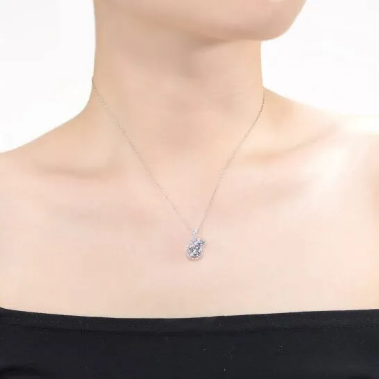 Necklaces JMS always Original Megan Walford Sterling Silver Round Cubic Zirconia Drop Pendant Necklace Necklaces JMS always Original Megan Walford Sterling Silver Round Cubic Zirconia Drop Pendant Necklace