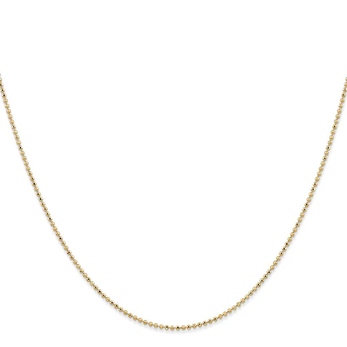 Necklaces MDS 14K Yellow Gold 16 inch 12mm Diamondcut Beaded with Lobter Clasp Pendant Chain Necklace Necklaces MDS 14K Yellow Gold 16 inch 12mm Diamondcut Beaded with Lobter Clasp Pendant Chain Necklace