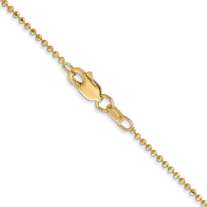Necklaces MDS 14K Yellow Gold 16 inch 12mm Diamondcut Beaded with Lobter Clasp Pendant Chain Necklace Necklaces MDS 14K Yellow Gold 16 inch 12mm Diamondcut Beaded with Lobter Clasp Pendant Chain Necklace