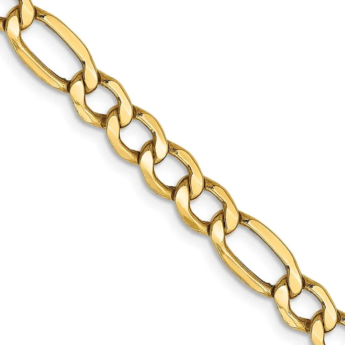 Necklaces MDS 14K Yellow Gold 20 inch 575mm SemiSolid Figaro with Lobster Clasp Chain Necklace Necklaces MDS 14K Yellow Gold 20 inch 575mm SemiSolid Figaro with Lobster Clasp Chain Necklace