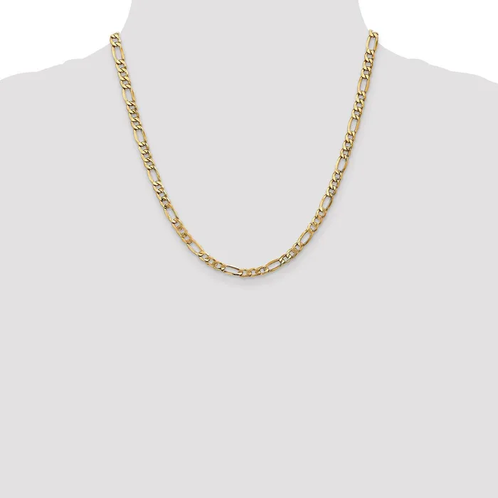 Necklaces MDS 14K Yellow Gold 20 inch 575mm SemiSolid Figaro with Lobster Clasp Chain Necklace Necklaces MDS 14K Yellow Gold 20 inch 575mm SemiSolid Figaro with Lobster Clasp Chain Necklace