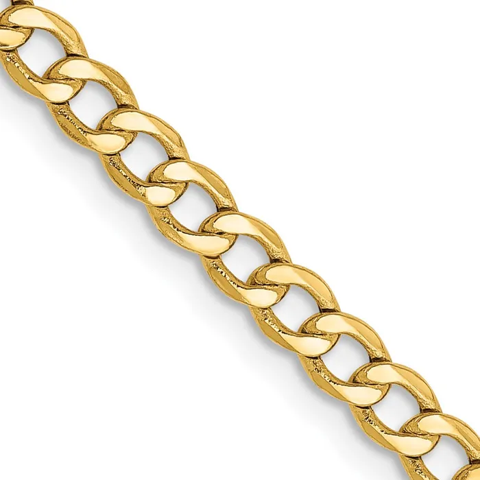 Necklaces MDS 14K Yellow Gold 24 inch 335mm SemiSolid Curb with Lobster Clasp Chain Necklace Necklaces MDS 14K Yellow Gold 24 inch 335mm SemiSolid Curb with Lobster Clasp Chain Necklace