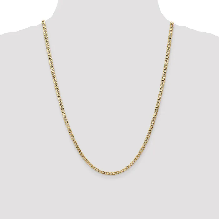 Necklaces MDS 14K Yellow Gold 24 inch 335mm SemiSolid Curb with Lobster Clasp Chain Necklace Necklaces MDS 14K Yellow Gold 24 inch 335mm SemiSolid Curb with Lobster Clasp Chain Necklace