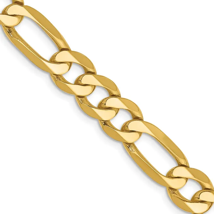 Necklaces MDS Solid 14K Yellow Gold 20 inch 75mm Flat Figaro with Lobster Clasp Chain Necklace