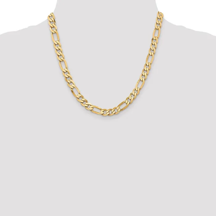 Necklaces MDS Solid 14K Yellow Gold 20 inch 75mm Flat Figaro with Lobster Clasp Chain Necklace Necklaces MDS Solid 14K Yellow Gold 20 inch 75mm Flat Figaro with Lobster Clasp Chain Necklace