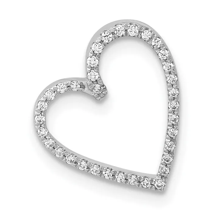 Necklaces Solid 14k White Gold 110ct Simulated CZ Vintage Heart Chain Slide Goldia