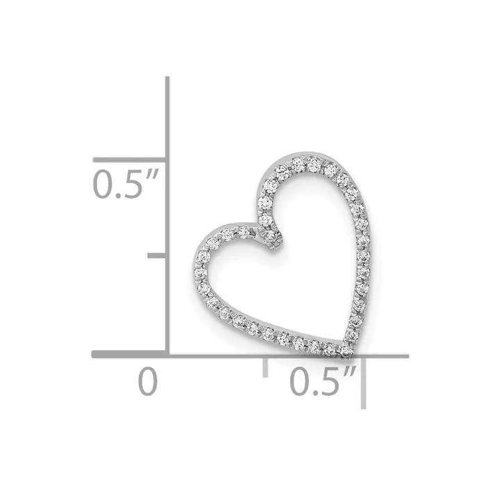 Necklaces Solid 14k White Gold 110ct Simulated CZ Vintage Heart Chain Slide Goldia Necklaces Solid 14k White Gold 110ct Simulated CZ Vintage Heart Chain Slide Goldia