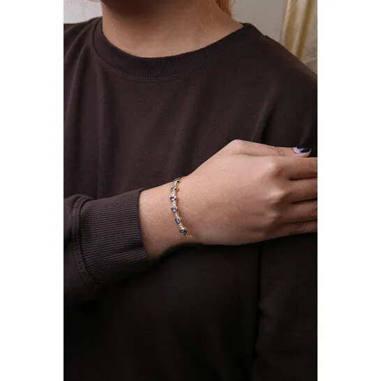 Original 14K Yellow Gold 13 Cttw RoundCut Diamond and 5MM OvalCut Blue Tanzanite Gemstone Bangle Bracelet HI Color I1I2 Clarity JMS always Bracelets Original 14K Yellow Gold 13 Cttw RoundCut Diamond and 5MM OvalCut Blue Tanzanite Gemstone Bangle Bracelet HI Color I1I2 Clarity JMS always Bracelets