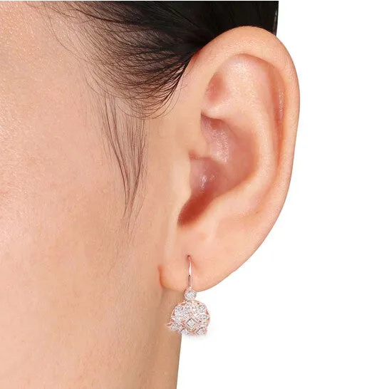 Original AMOUR 18 CT TW Diamond Vintage Leverback Earrings in 14K Rose Gold JMS always Earrings Original AMOUR 18 CT TW Diamond Vintage Leverback Earrings in 14K Rose Gold JMS always Earrings