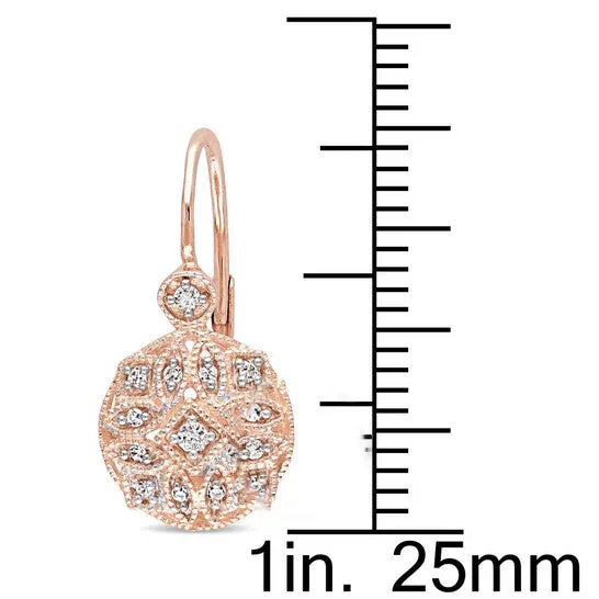Original AMOUR 18 CT TW Diamond Vintage Leverback Earrings in 14K Rose Gold JMS always Earrings Original AMOUR 18 CT TW Diamond Vintage Leverback Earrings in 14K Rose Gold JMS always Earrings