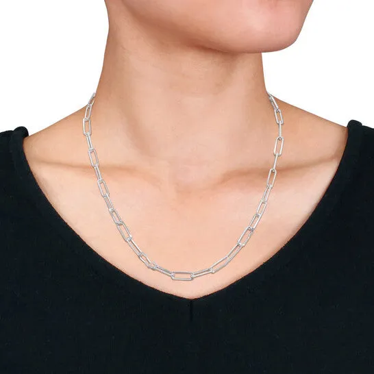 Original AMOUR 5mm Diamond Cut Paperclip Chain Necklace In Sterling Silver 18 In JMS always Necklaces Original AMOUR 5mm Diamond Cut Paperclip Chain Necklace In Sterling Silver 18 In JMS always Necklaces