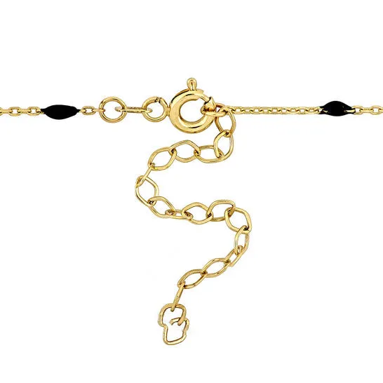 Original Amour Black Enamel Station Necklace in 14K Yellow Gold JMS always Necklaces Original Amour Black Enamel Station Necklace in 14K Yellow Gold JMS always Necklaces