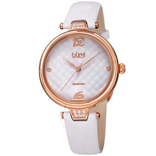 Original Burgi Ladies Engraved Argyle Diamond Dial Genuine Leather Strap Watch JMS always Watches Original Burgi Ladies Engraved Argyle Diamond Dial Genuine Leather Strap Watch JMS always Watches