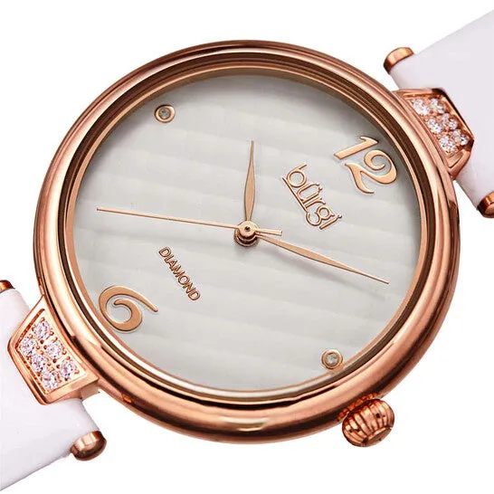 Original Burgi Ladies Engraved Argyle Diamond Dial Genuine Leather Strap Watch JMS always Watches Original Burgi Ladies Engraved Argyle Diamond Dial Genuine Leather Strap Watch JMS always Watches