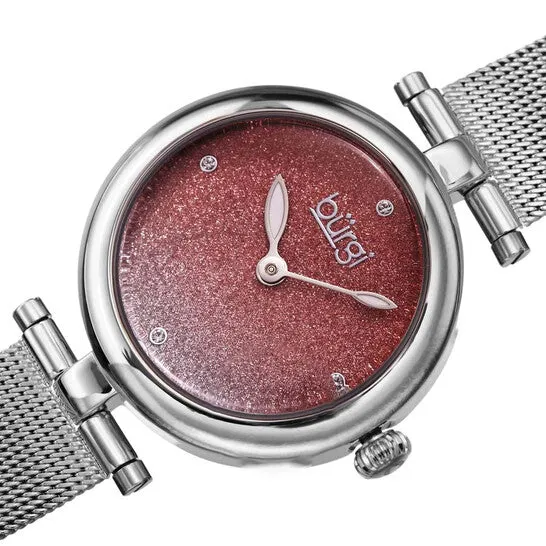 Original Burgi Silver Pink Dial Stainless Steel Mesh Ladies Watch BUR231SSPK JMS always Bracelets Original Burgi Silver Pink Dial Stainless Steel Mesh Ladies Watch BUR231SSPK JMS always Bracelets