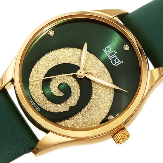 Original Burgi Swirl Quartz Diamond Green Dial Ladies Watch BUR201GN JMS always Watches Original Burgi Swirl Quartz Diamond Green Dial Ladies Watch BUR201GN JMS always Watches