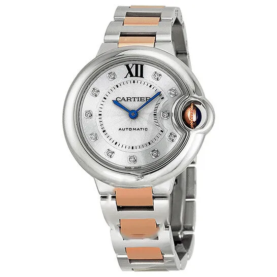 Original Cartier Ballon Bleu Automatic Diamond Rose Gold and Stainless Steel Ladies Watch WE902044 JMS always Earrings Original Cartier Ballon Bleu Automatic Diamond Rose Gold and Stainless Steel Ladies Watch WE902044 JMS always Earrings