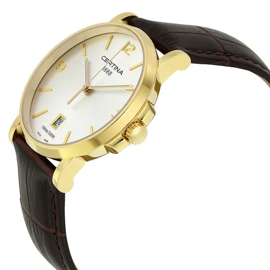 Original Certina DS Caimano Quartz Silver Dial Brown Leather Mens Watch C0174103603700 JMS always Watches Original Certina DS Caimano Quartz Silver Dial Brown Leather Mens Watch C0174103603700 JMS always Watches