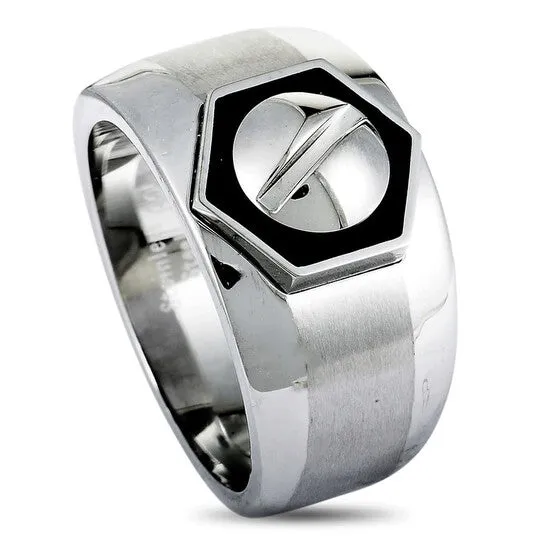 Original Charriol Rotonde Stainless Steel Black Epoxy Band Ring JMS always Rings Original Charriol Rotonde Stainless Steel Black Epoxy Band Ring JMS always Rings