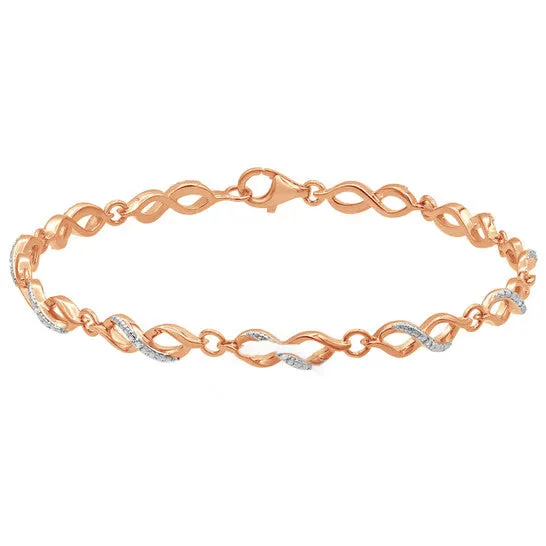 Original Diamond Muse Rose Gold Over Sterling Silver Diamond Accent Infinity Link Bracelet for Women JMS always Bracelets Original Diamond Muse Rose Gold Over Sterling Silver Diamond Accent Infinity Link Bracelet for Women JMS always Bracelets