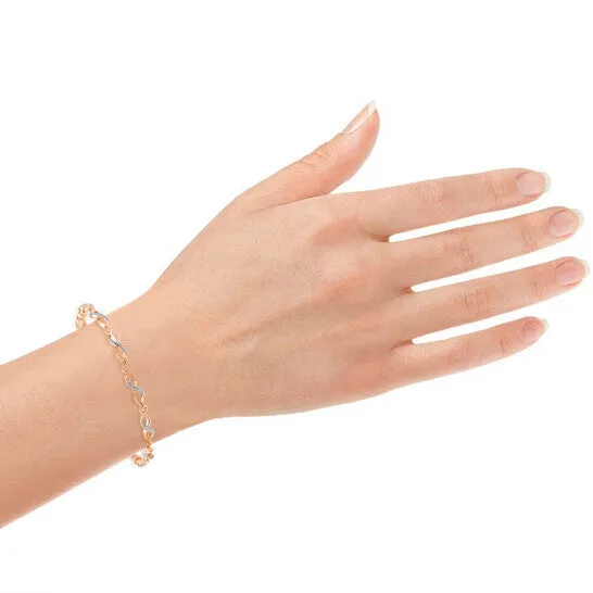 Original Diamond Muse Rose Gold Over Sterling Silver Diamond Accent Infinity Link Bracelet for Women JMS always Bracelets Original Diamond Muse Rose Gold Over Sterling Silver Diamond Accent Infinity Link Bracelet for Women JMS always Bracelets