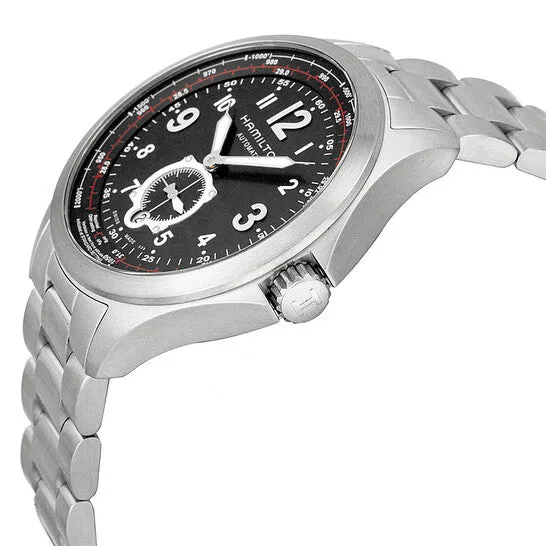 Original Hamilton Khaki Aviation Black Dial Stainless Steel Automatic Mens Watch H76655133 JMS always Bracelets Original Hamilton Khaki Aviation Black Dial Stainless Steel Automatic Mens Watch H76655133 JMS always Bracelets