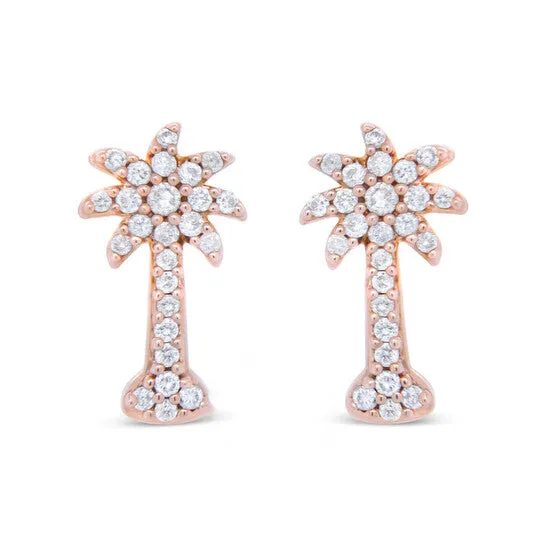Original Haus of Brilliance 10K Rose Gold 14 Cttw Diamond Palm Tree Push Back Stud Earrings HI Color I1I2 Clarity JMS always Earrings Original Haus of Brilliance 10K Rose Gold 14 Cttw Diamond Palm Tree Push Back Stud Earrings HI Color I1I2 Clarity JMS always Earrings