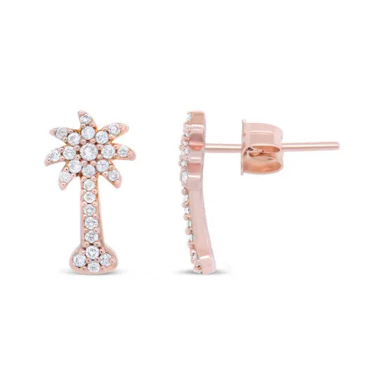 Original Haus of Brilliance 10K Rose Gold 14 Cttw Diamond Palm Tree Push Back Stud Earrings HI Color I1I2 Clarity JMS always Earrings Original Haus of Brilliance 10K Rose Gold 14 Cttw Diamond Palm Tree Push Back Stud Earrings HI Color I1I2 Clarity JMS always Earrings