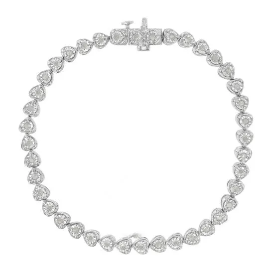 Original Haus of Brilliance 925 Sterling Silver 10 Cttw Miracle Set Diamond HeartLink 7 Tennis Bracelet IJ Color I2I3 Clarity JMS always Bracelets Original Haus of Brilliance 925 Sterling Silver 10 Cttw Miracle Set Diamond HeartLink 7 Tennis Bracelet IJ Color I2I3 Clarity JMS always Bracelets
