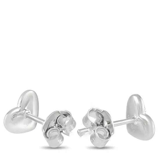 Original LB Exclusive 14K White Gold 007 ct Diamond Heart Stud Earrings JMS always Earrings Original LB Exclusive 14K White Gold 007 ct Diamond Heart Stud Earrings JMS always Earrings