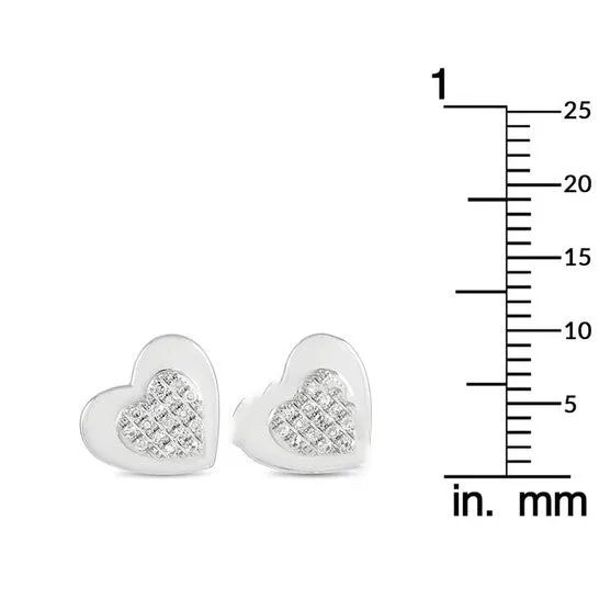 Original LB Exclusive 14K White Gold 007 ct Diamond Heart Stud Earrings JMS always Earrings Original LB Exclusive 14K White Gold 007 ct Diamond Heart Stud Earrings JMS always Earrings