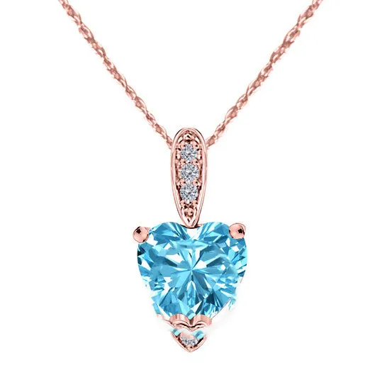 Original Maulijewels 125 Carat Heart Shape Blue Topaz Gemstone And White Diamond Pendant In 10k Rose Gold With 18 10k Rose Gold Plated Sterling Silver Box Ch JMS always Necklaces Original Maulijewels 125 Carat Heart Shape Blue Topaz Gemstone And White Diamond Pendant In 10k Rose Gold With 18 10k Rose Gold Plated Sterling Silver Box Ch JMS always Necklaces