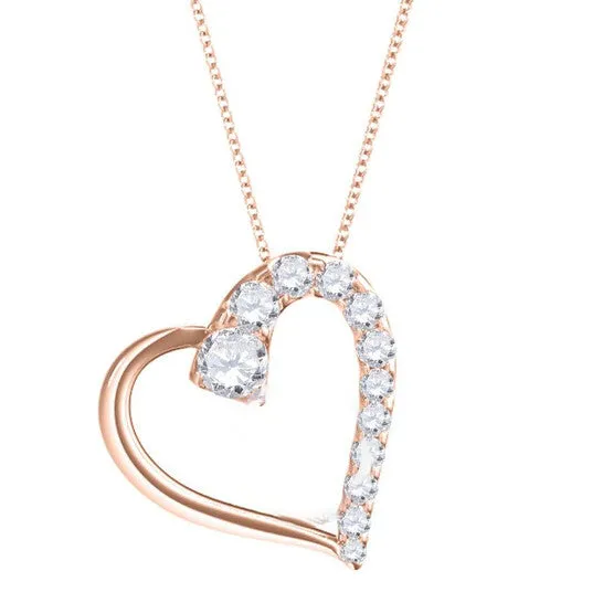Original Maulijewels 14K Rose Gold 05 Ct Natural Diamond Heart Pendant with 18 Gold Plated 925 Sterling Silver Box Chain JMS always Necklaces Original Maulijewels 14K Rose Gold 05 Ct Natural Diamond Heart Pendant with 18 Gold Plated 925 Sterling Silver Box Chain JMS always Necklaces