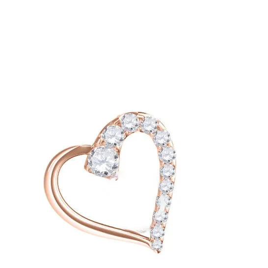 Original Maulijewels 14K Rose Gold 05 Ct Natural Diamond Heart Pendant with 18 Gold Plated 925 Sterling Silver Box Chain JMS always Necklaces Original Maulijewels 14K Rose Gold 05 Ct Natural Diamond Heart Pendant with 18 Gold Plated 925 Sterling Silver Box Chain JMS always Necklaces
