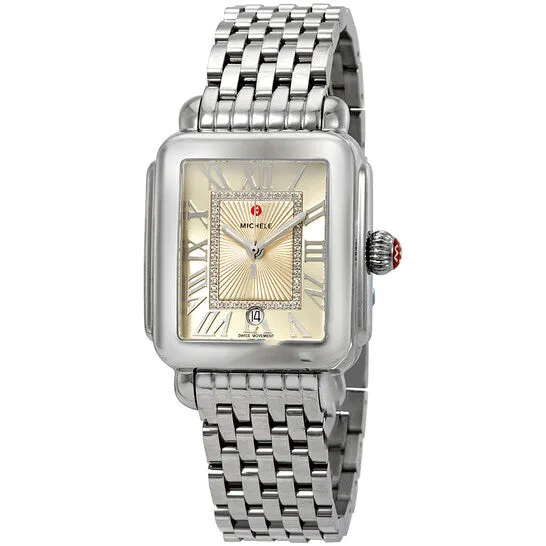 Original Michele Deco Madison Champagne Sunray Dial Ladies Watch MWW06T000169 JMS always Watches Original Michele Deco Madison Champagne Sunray Dial Ladies Watch MWW06T000169 JMS always Watches