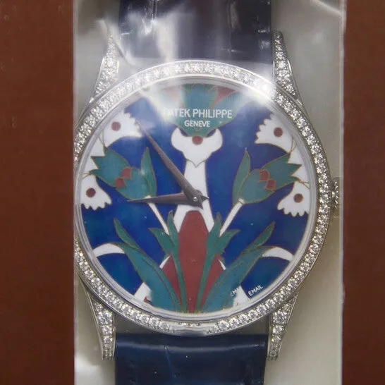 Original Patek Philippe Rare Handcrafts Turkish Motifs Petals Harmonies Automatic Diamond Blue Dial Ladies Watch 5077100G018 JMS always Watches Original Patek Philippe Rare Handcrafts Turkish Motifs Petals Harmonies Automatic Diamond Blue Dial Ladies Watch 5077100G018 JMS always Watches