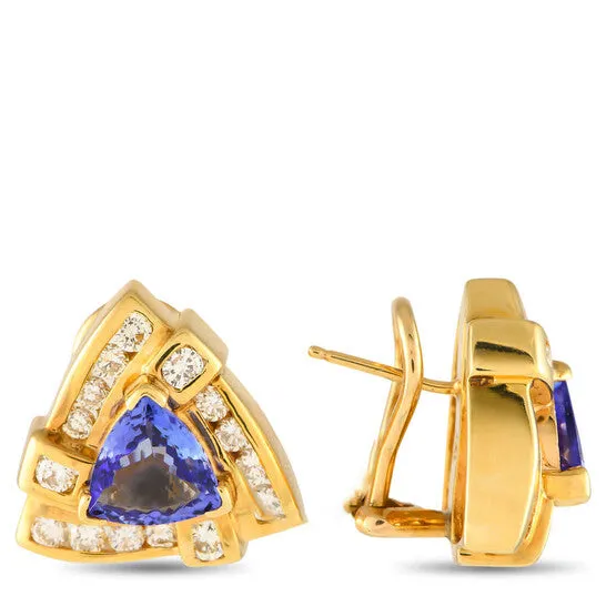 Original PreOwned LB Exclusive 14K Yellow Gold Diamond and Tanzanite Earrings MF06 012424 JMS always Earrings Original PreOwned LB Exclusive 14K Yellow Gold Diamond and Tanzanite Earrings MF06 012424 JMS always Earrings