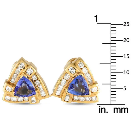 Original PreOwned LB Exclusive 14K Yellow Gold Diamond and Tanzanite Earrings MF06 012424 JMS always Earrings Original PreOwned LB Exclusive 14K Yellow Gold Diamond and Tanzanite Earrings MF06 012424 JMS always Earrings