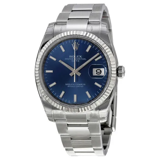 Original Rolex Oyster Perpetual Date 34 Blue Dial Stainless Steel Bracelet Automatic Mens Watch 115234BLSO JMS always Bracelets Original Rolex Oyster Perpetual Date 34 Blue Dial Stainless Steel Bracelet Automatic Mens Watch 115234BLSO JMS always Bracelets