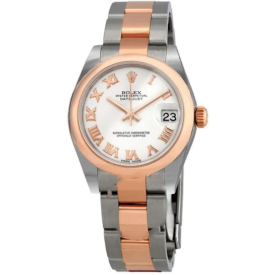 Original Rolex Oyster Perpetual Datejust White Dial Automatic Stainless Steel and 18 Carat Everose Gold Ladies Watch JMS always Earrings Original Rolex Oyster Perpetual Datejust White Dial Automatic Stainless Steel and 18 Carat Everose Gold Ladies Watch JMS always Earrings